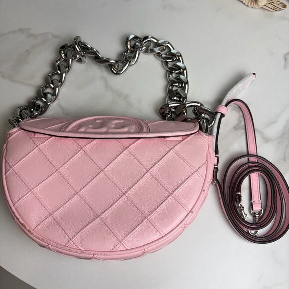 Tory Burch mini Fleming Soft Grain Crescent shoulder bag - Picture 5 of 16